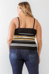 Plus Ribbed Ruffle Tank Top | Mixtshop LLC