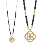 Flower Geometric Pendant Wood Bead Necklace | Mixtshop LLC