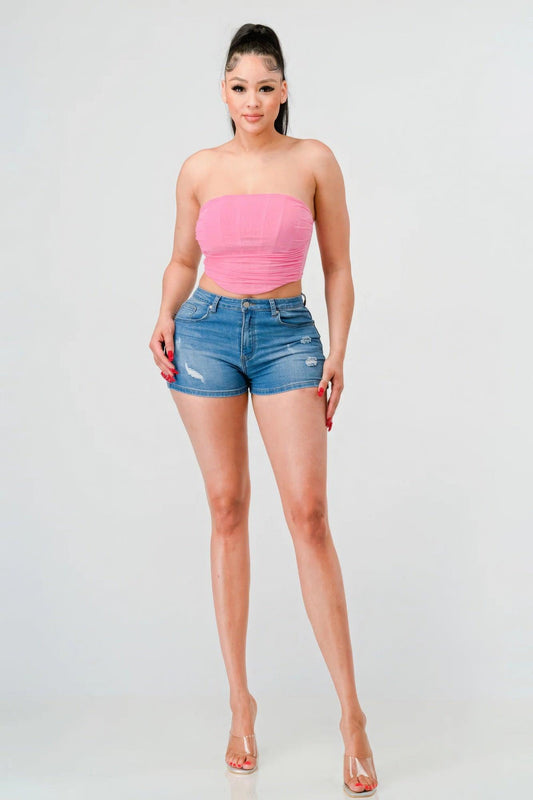 Luxe super stretch mesh layered corset bustier | Mixtshop LLC