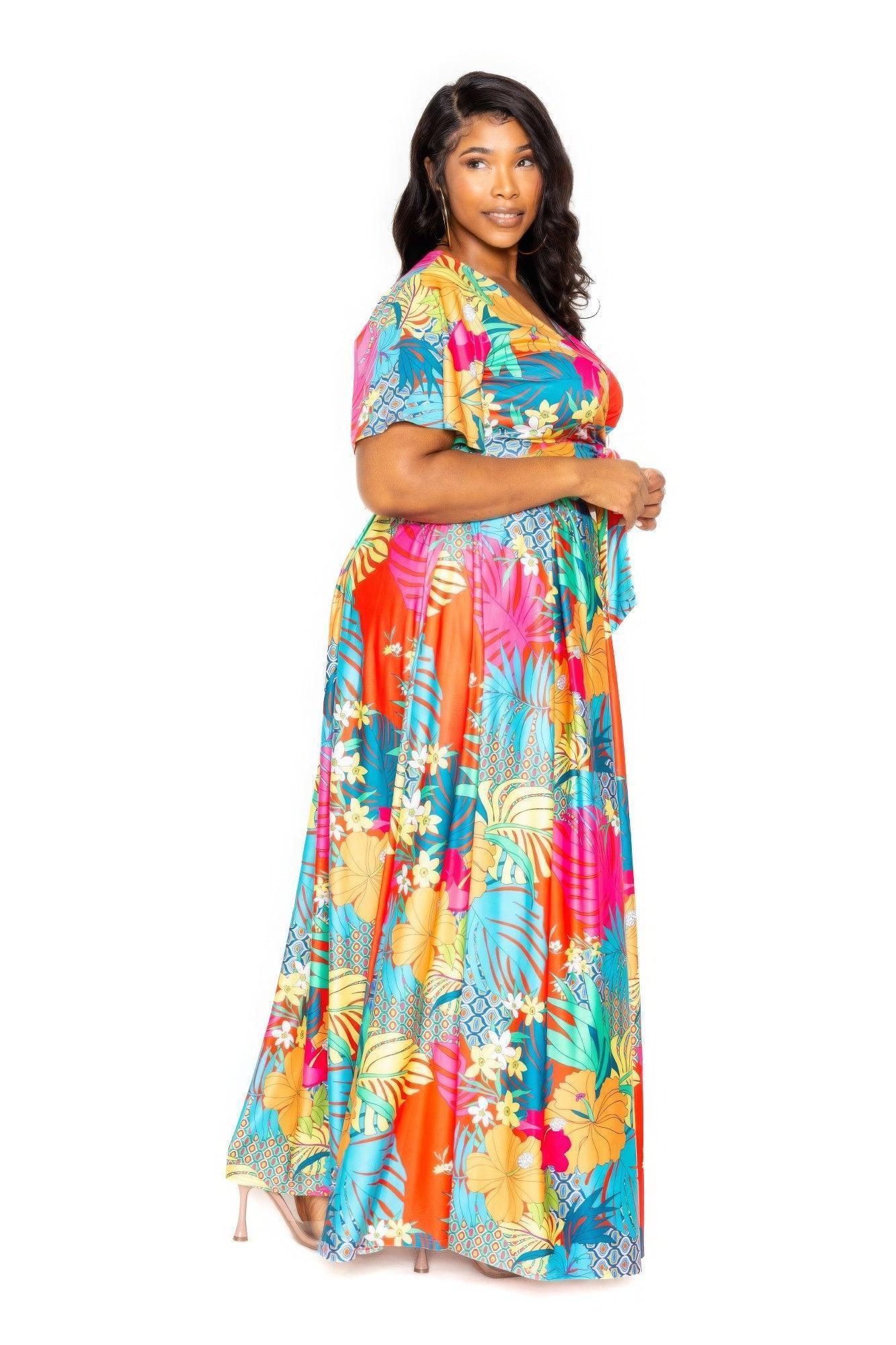 Tropical floral maxi skirt & top set | Mixtshop LLC