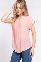 Dolman Slv Button Down Woven Top | Mixtshop LLC