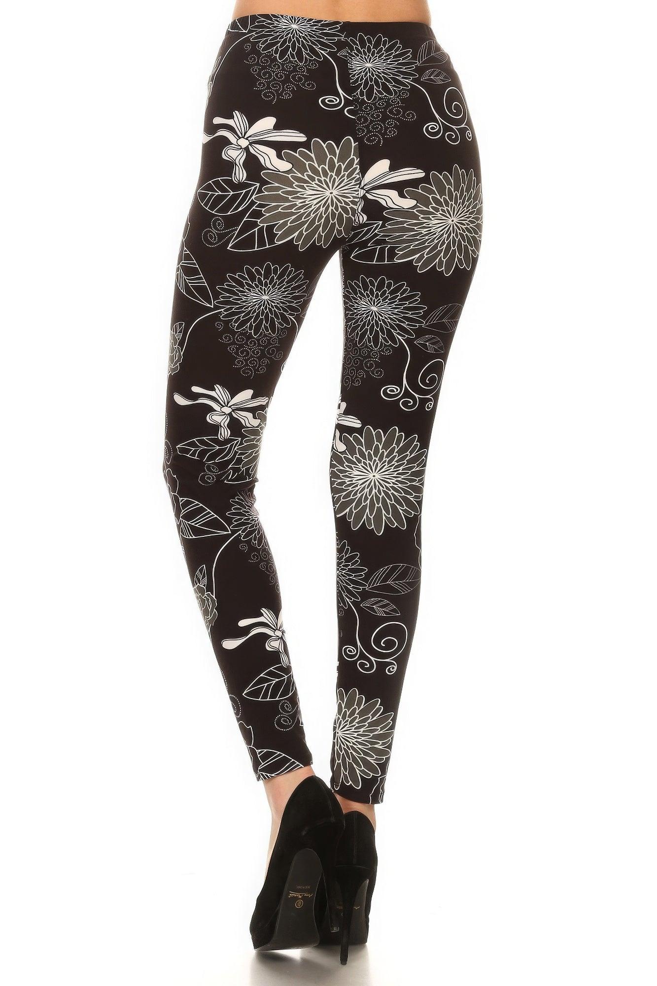 Super Soft Peach Skin Fabric, Multi-color Printed Knit Legging With Elastic High Waist Band | Mixtshop LLC