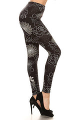 Super Soft Peach Skin Fabric, Multi-color Printed Knit Legging With Elastic High Waist Band | Mixtshop LLC