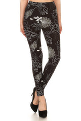 Super Soft Peach Skin Fabric, Multi-color Printed Knit Legging With Elastic High Waist Band | Mixtshop LLC