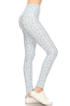 5-inch Long Yoga Style Banded Lined Multi Printed Knit Legging With High Waist | Mixtshop LLC
