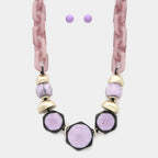 Hexagon Shape Link Oval Link Necklace | Mixtshop LLC