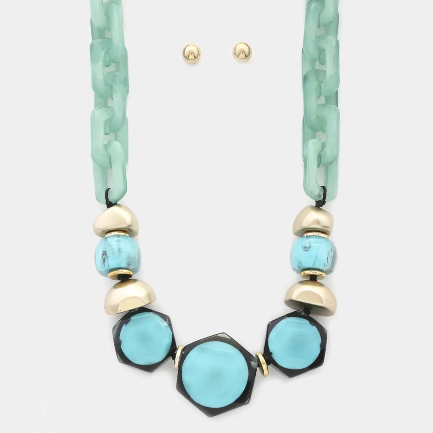 Hexagon Shape Link Oval Link Necklace Secondary image