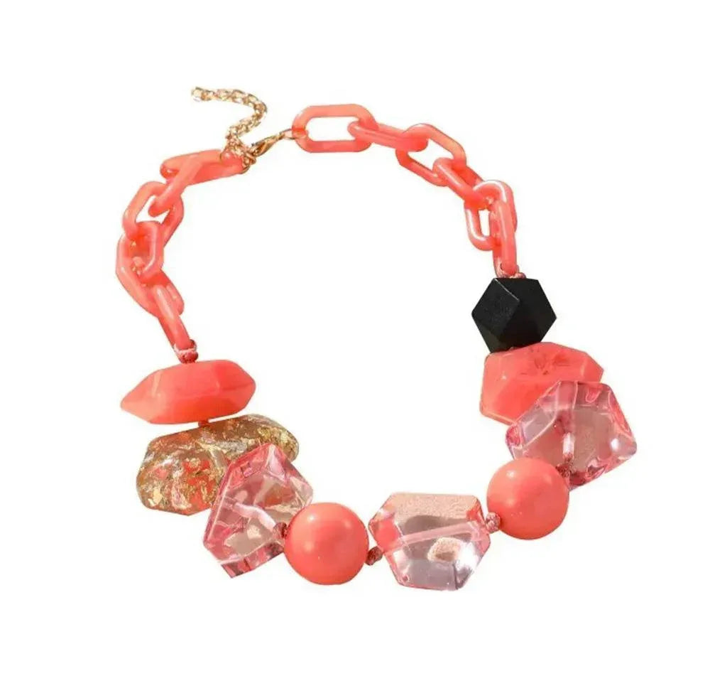 Chunky Beaded Oval Link Necklace Secondary image