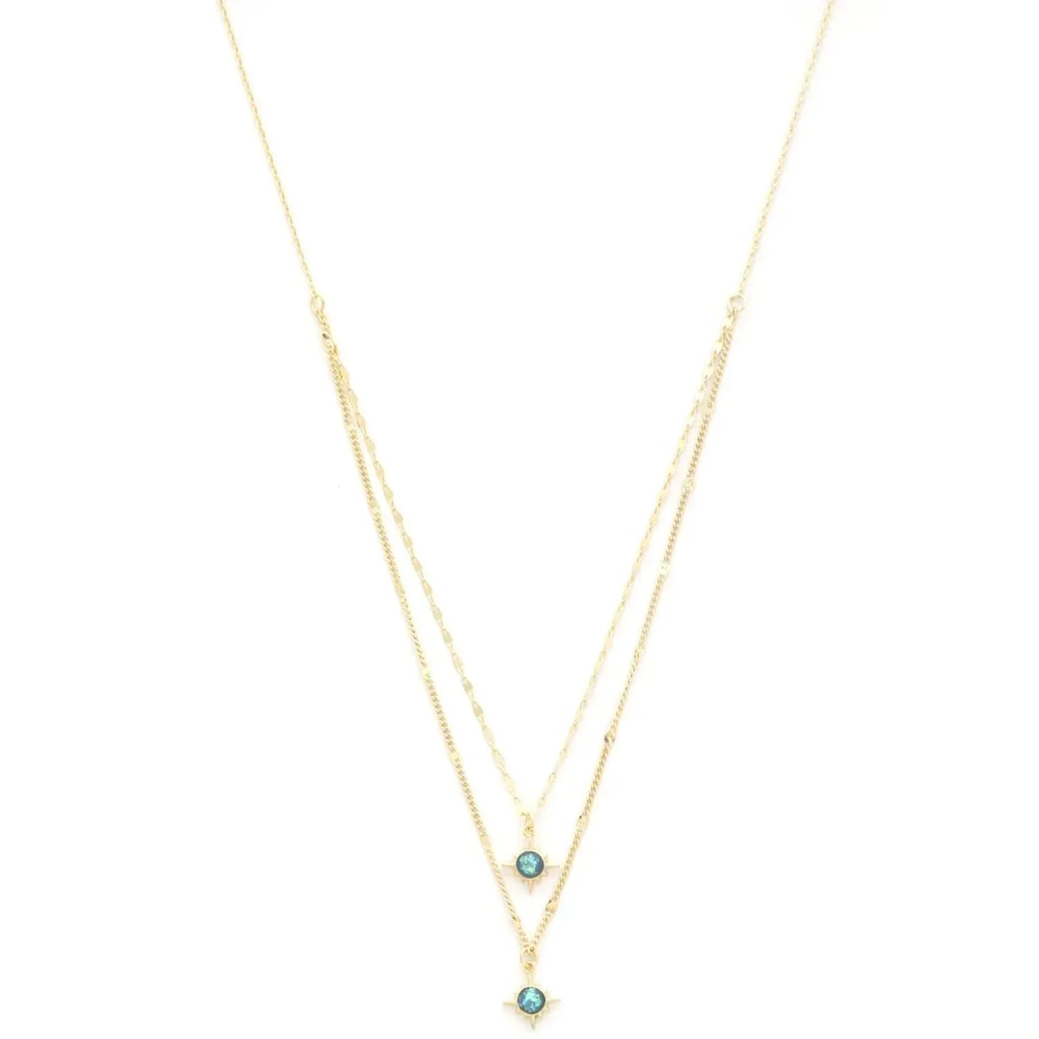 Double Star Crystal Layered Necklace | Mixtshop LLC Main image