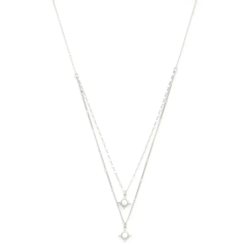 Double Star Crystal Layered Necklace Secondary image
