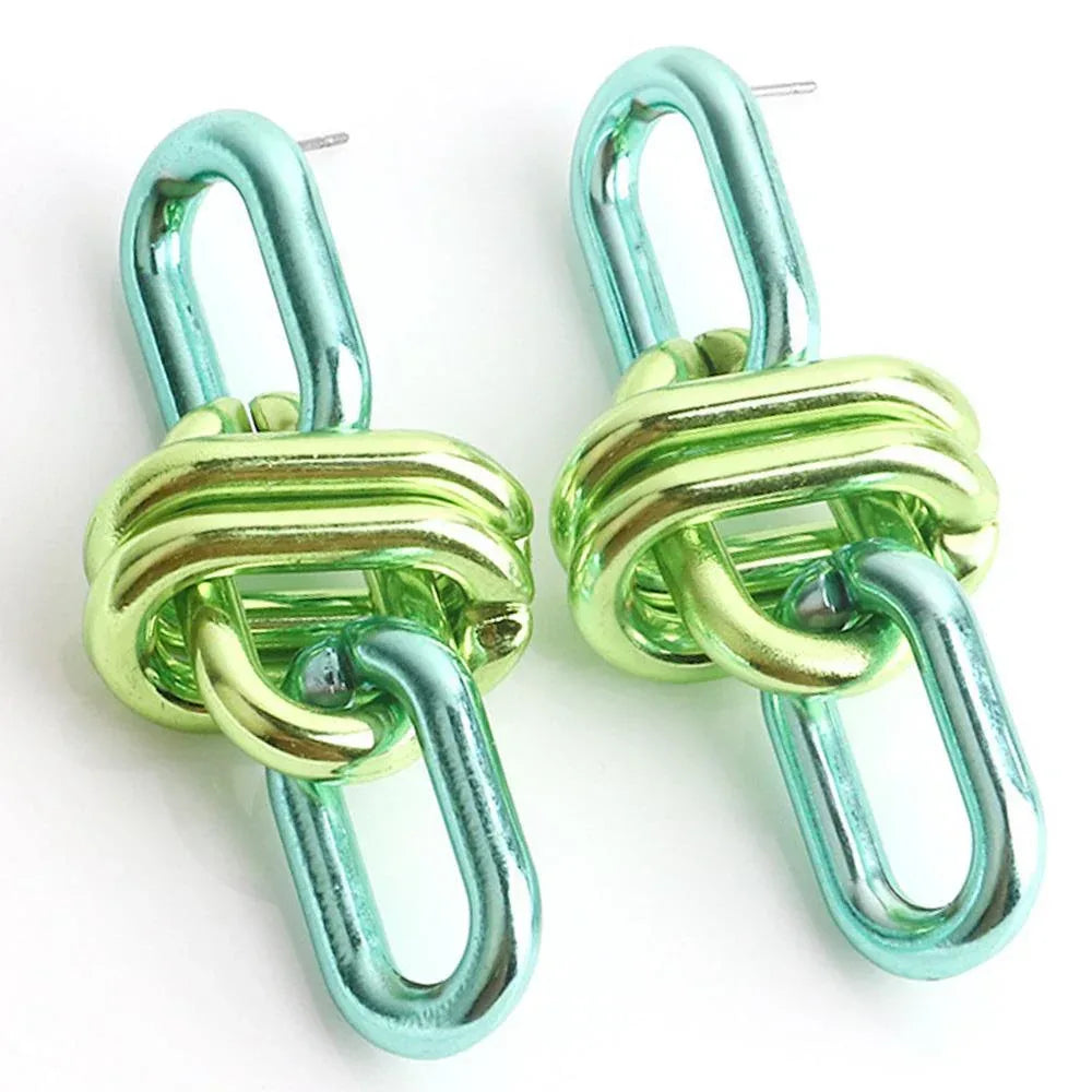 Color Metal Oval Link Earring | Mixtshop LLC Main image