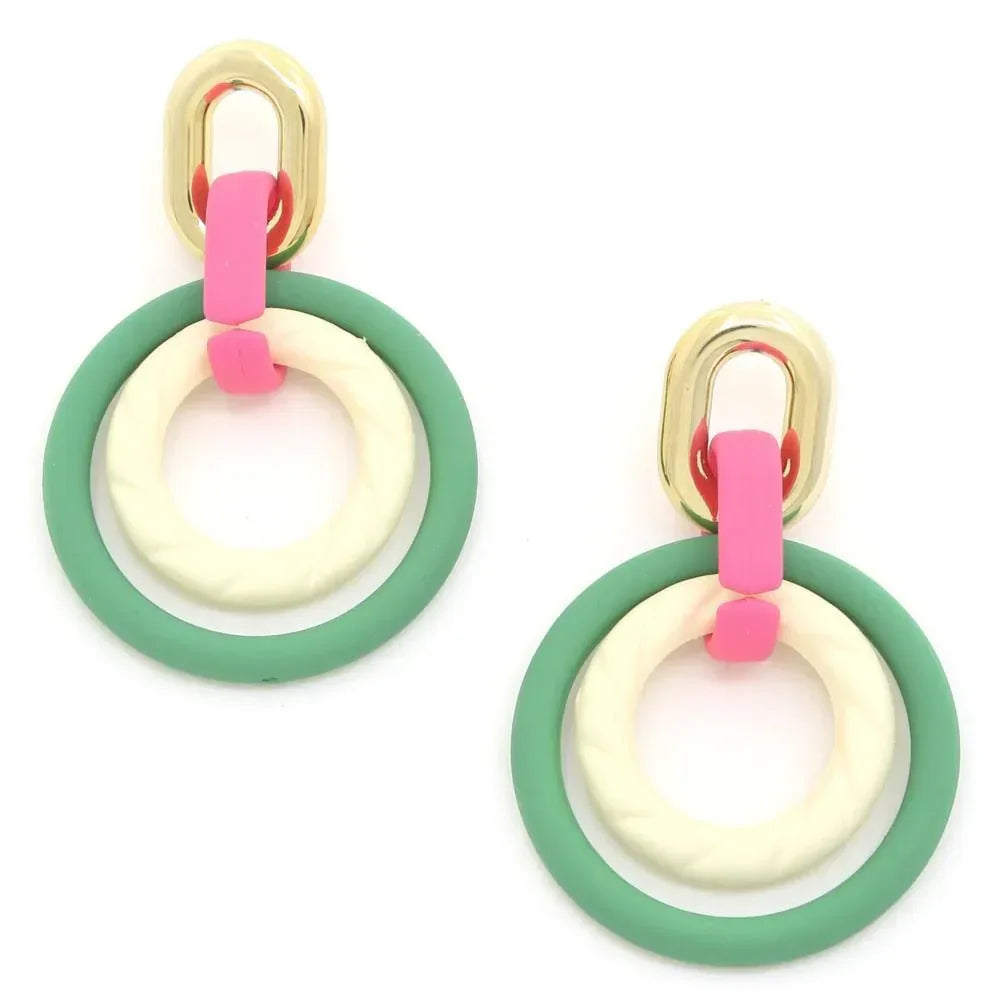 Smooth Texture Round Dangle Earring | Mixtshop LLC Main image