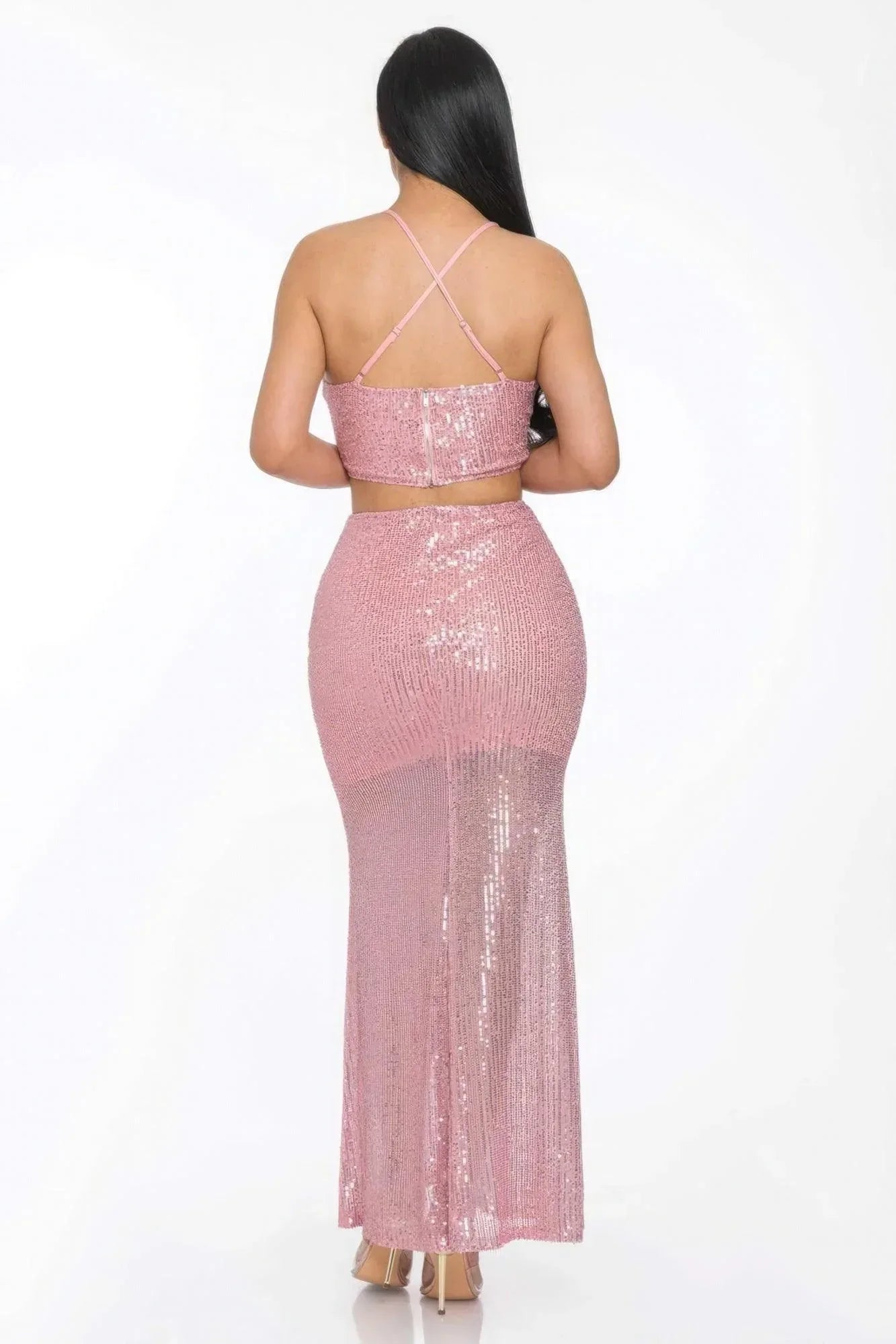 Sxy Back Sequin Maxi Dress | Mixtshop LLC