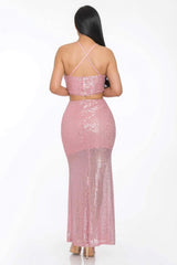 Sxy Back Sequin Maxi Dress | Mixtshop LLC