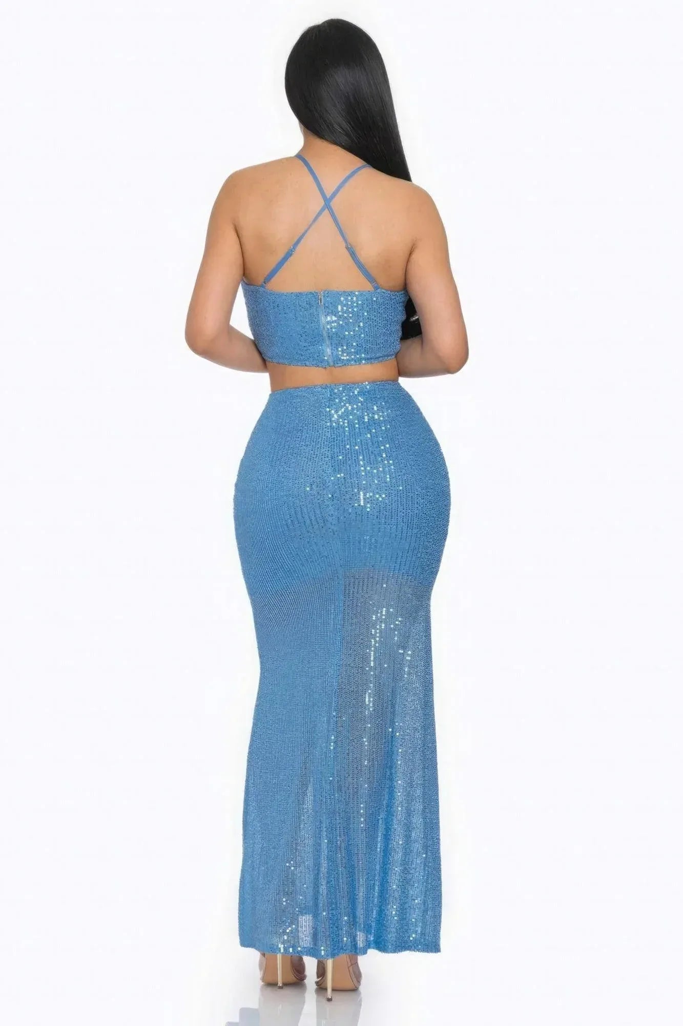 Sexy Back Sequin Maxi Dress | Mixtshop LLC