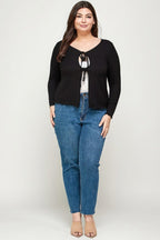 Solid Ribbed Pointelle Cardigan | Mixtshop LLC