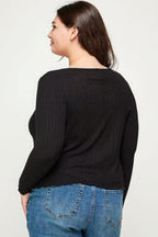 Solid Ribbed Pointelle Cardigan | Mixtshop LLC