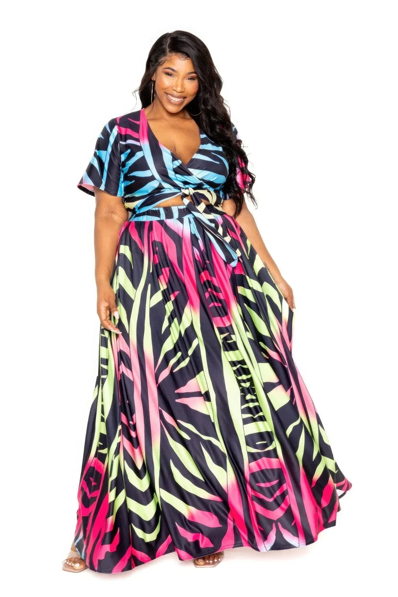 Ombre Animal Maxi Skirt & Top Set | Mixtshop LLC Main image