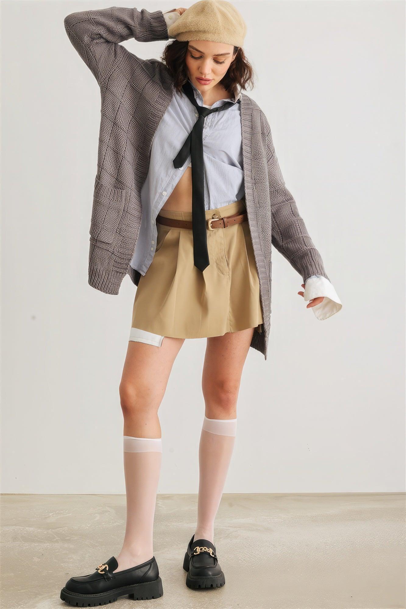 Knit Two Pocket Long Sleeve Open Front Cardigan | Mixtshop LLC