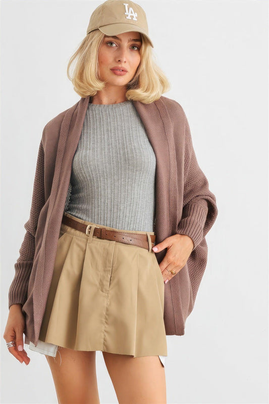 Batwing Sleeve Open Front Cardigan | Mixtshop LLC