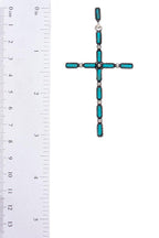 Multi Stone Pattern Cross Metal Earring | Mixtshop LLC