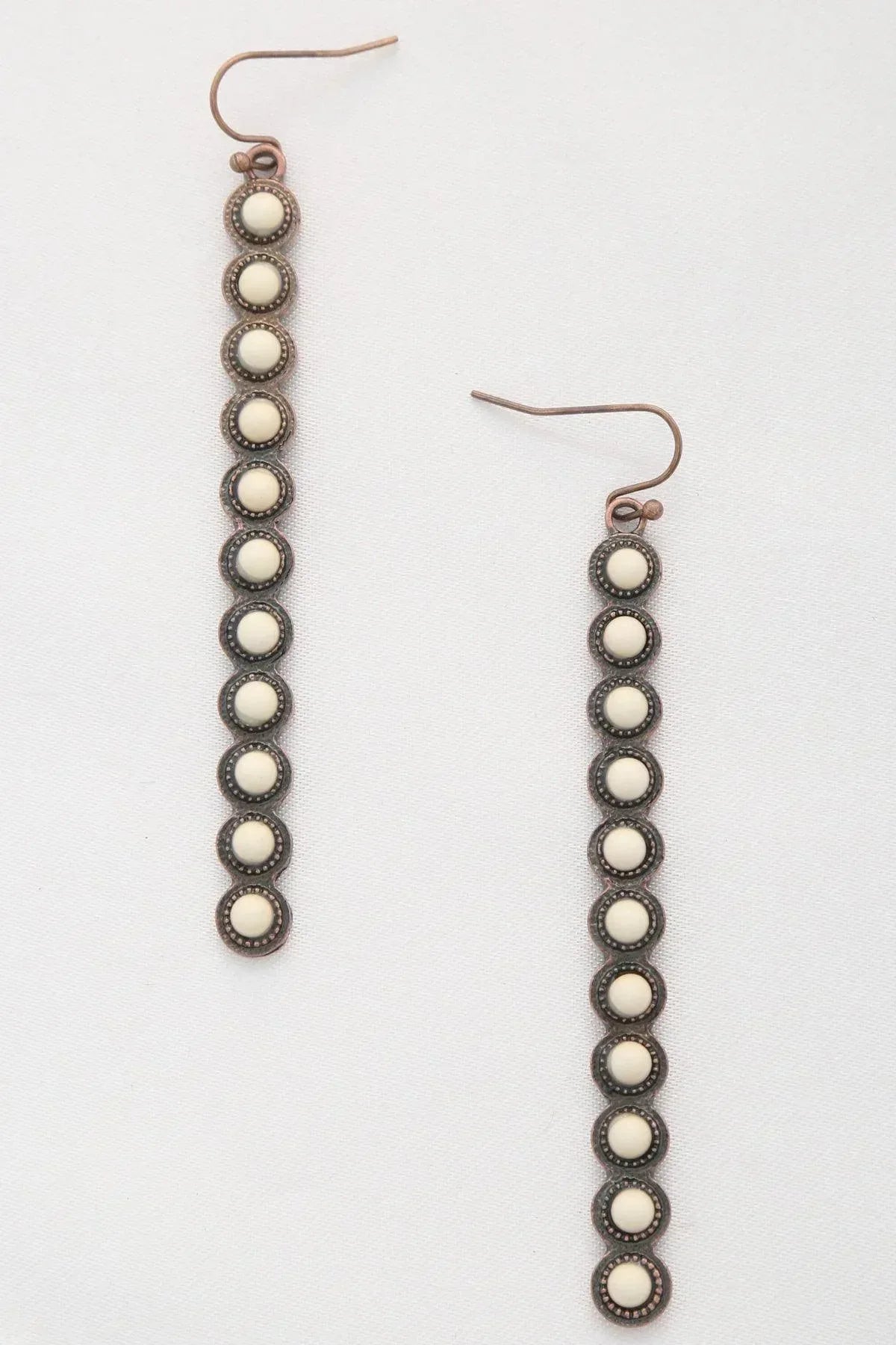 Rodeo Western Round Bead Pattern Metal Dangle Earring | Mixtshop LLC