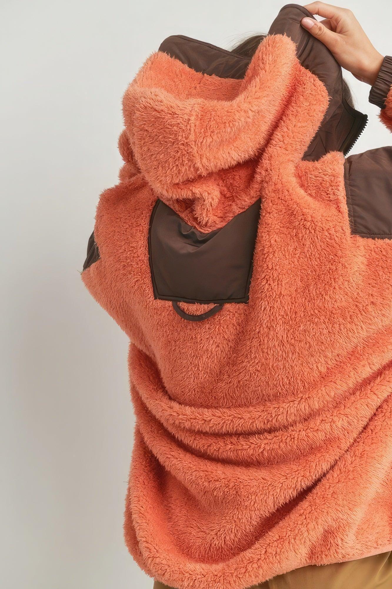 Two-toned Cozy Hooded Sweater | Mixtshop LLC