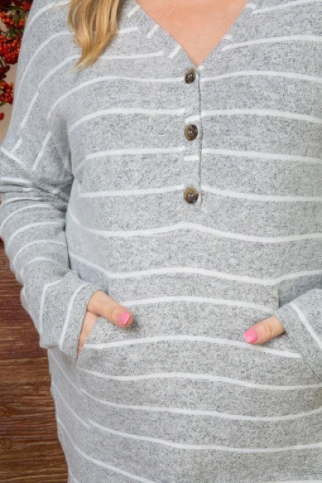 Brushed Hacci Two Tone Stripe Top | Mixtshop LLC