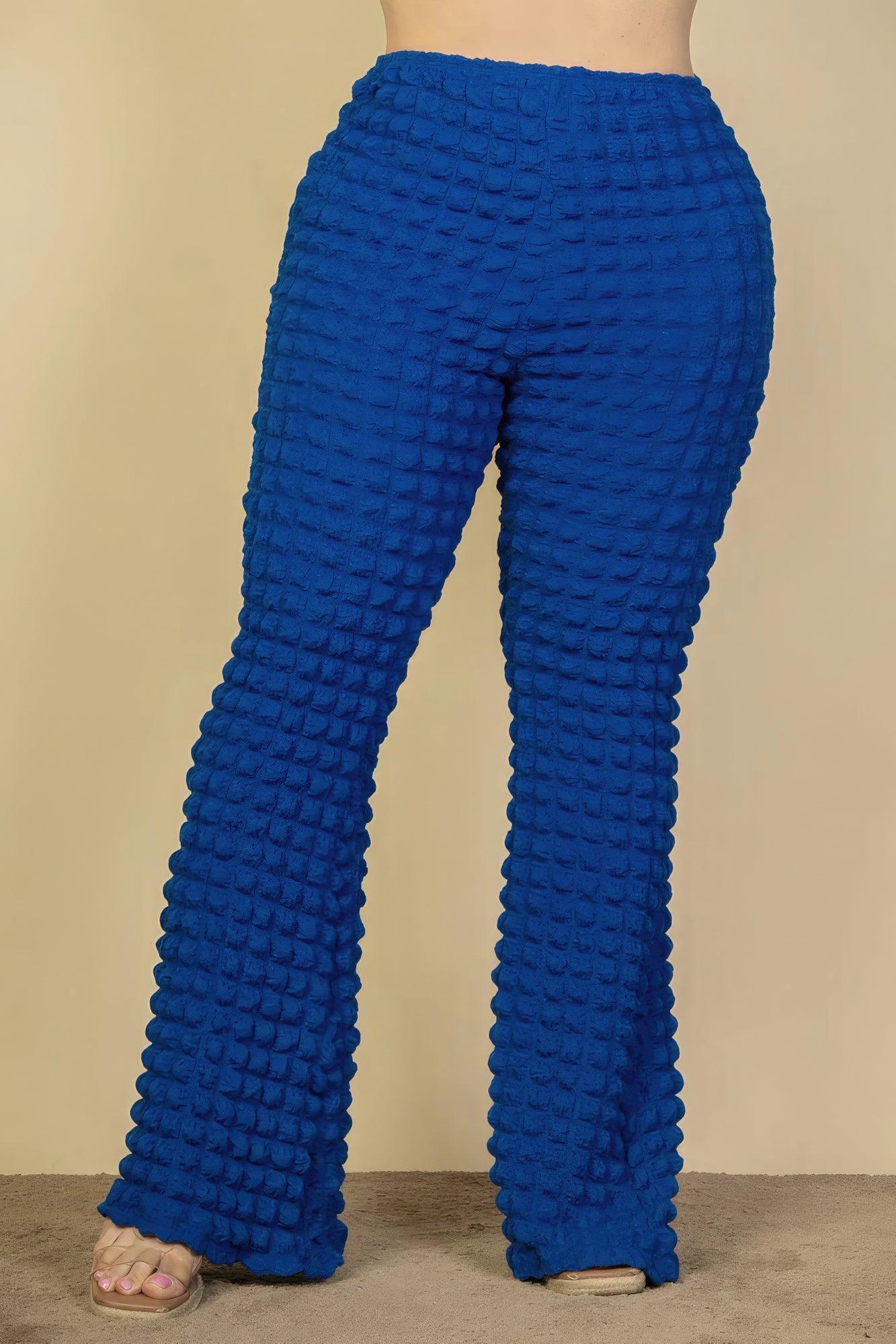 Plus Size Bubble Fabric Flare Pants | Mixtshop LLC
