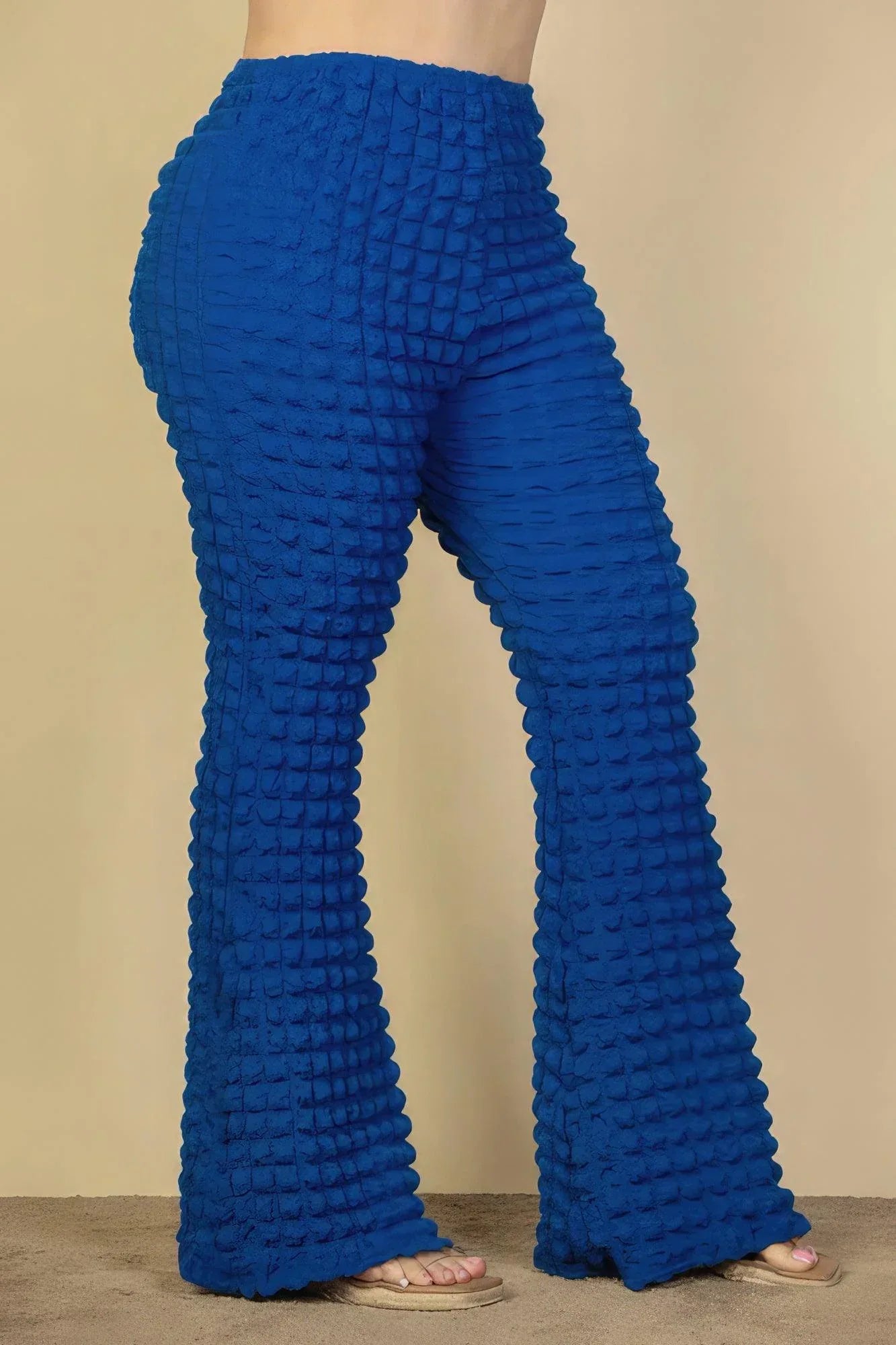 Plus Size Bubble Fabric Flare Pants | Mixtshop LLC
