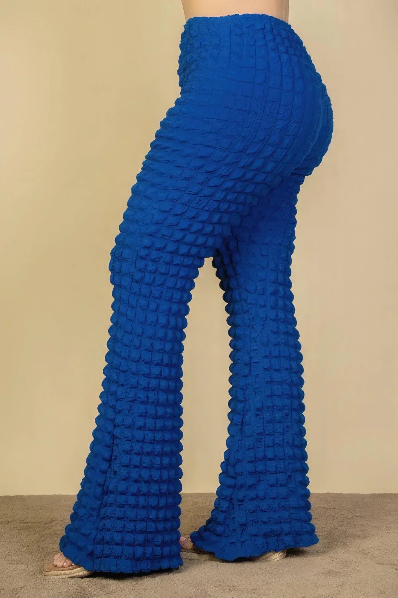 Plus Size Bubble Fabric Flare Pants | Mixtshop LLC