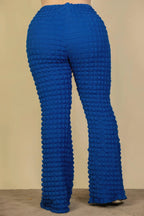 Plus Size Bubble Fabric Flare Pants | Mixtshop LLC