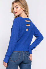 Dolman Slv Strappy Open Back Sweater | Mixtshop LLC