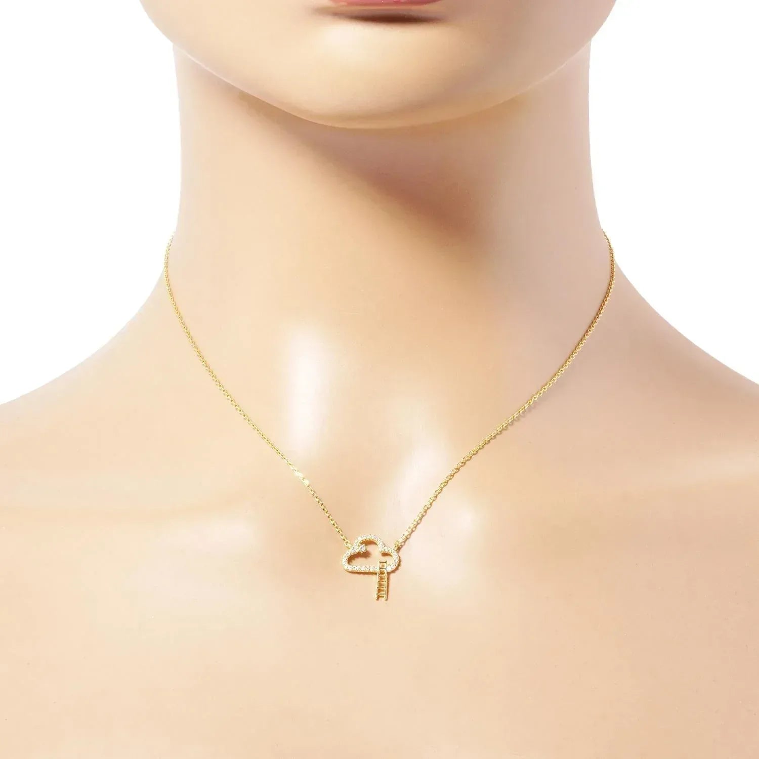 Gold Dipped Cloud Pendant Necklace | Mixtshop LLC Main image