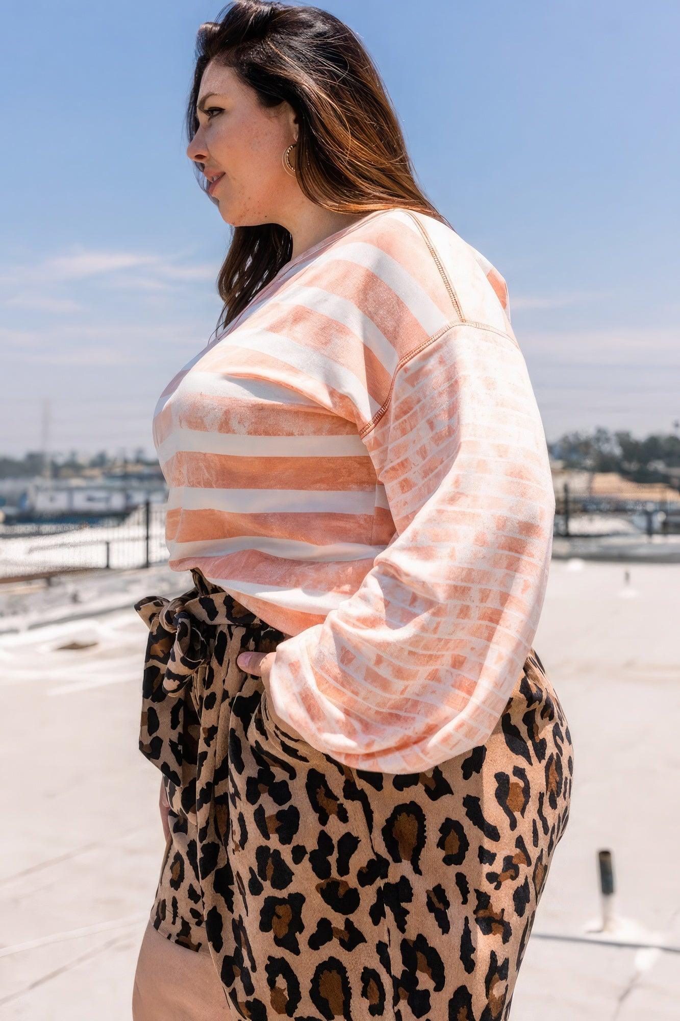 Stripe Printed French Terry Top Secondary image