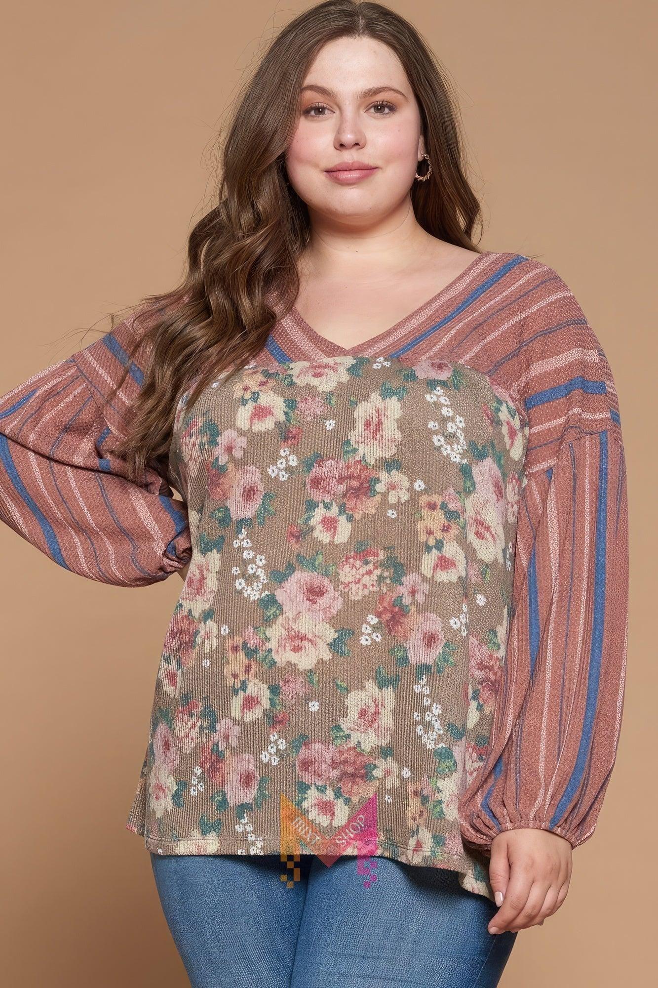 Floral Printed Knit Top | Mixtshop LLC Main image