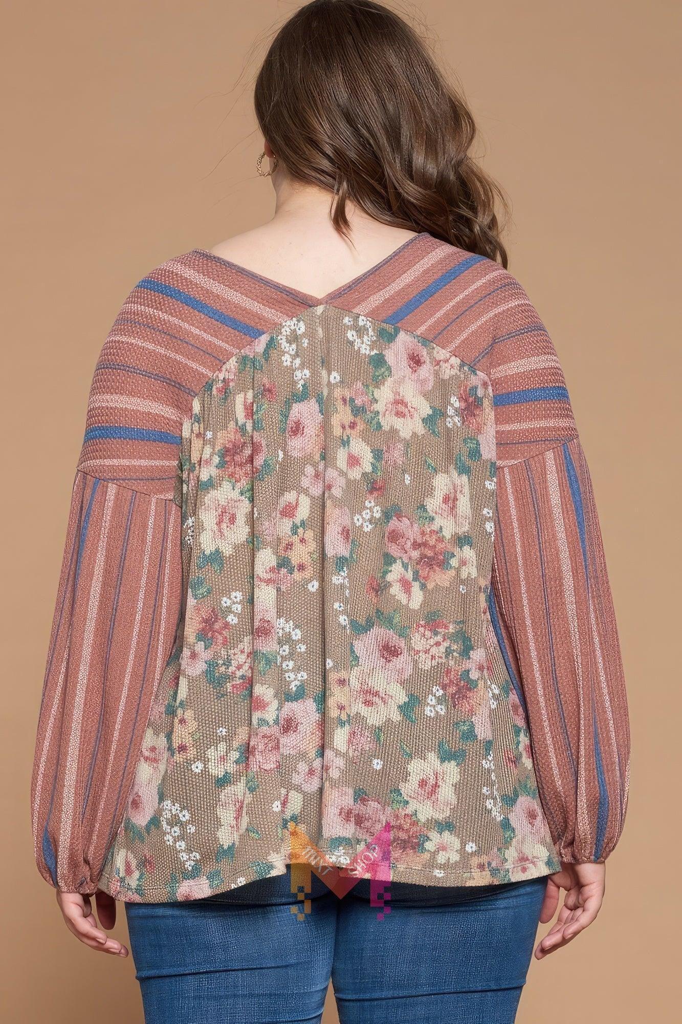 Floral Printed Knit Top | Mixtshop LLC