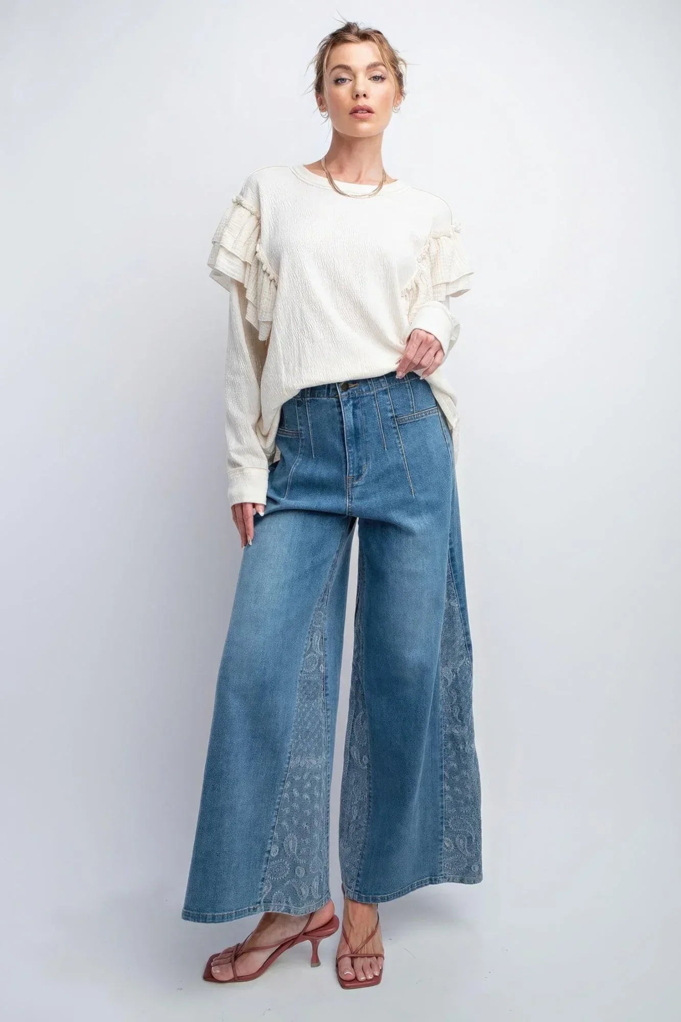 Double Ruffle Sleeves Top Secondary image