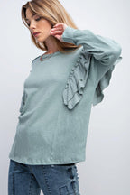 Double Ruffle Sleeves Top | Mixtshop LLC