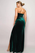 Strapless Sweetheart Maxi Velvet Dress | Mixtshop LLC