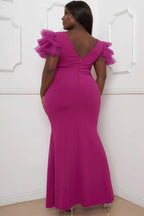 Mesh Tulle Shoulder Plus Size Maxi Dress | Mixtshop LLC
