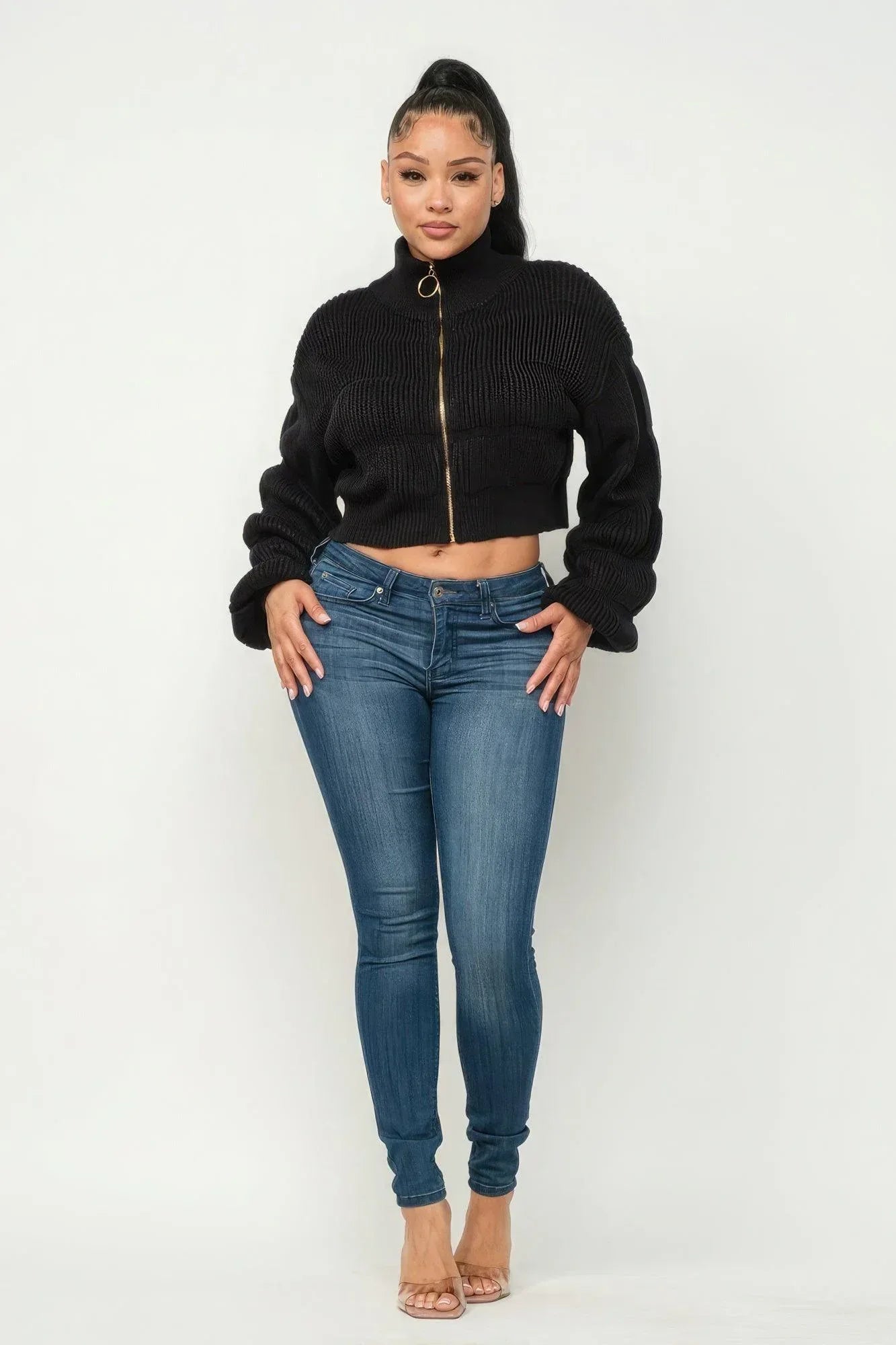 Michelin Sweater Top W/ Front Zipper Secondary image