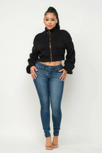 Michelin Sweater Top W/ Front Zipper | Mixtshop LLC
