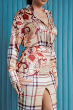 Satin Blouse With Skirt Set | Mixtshop LLC