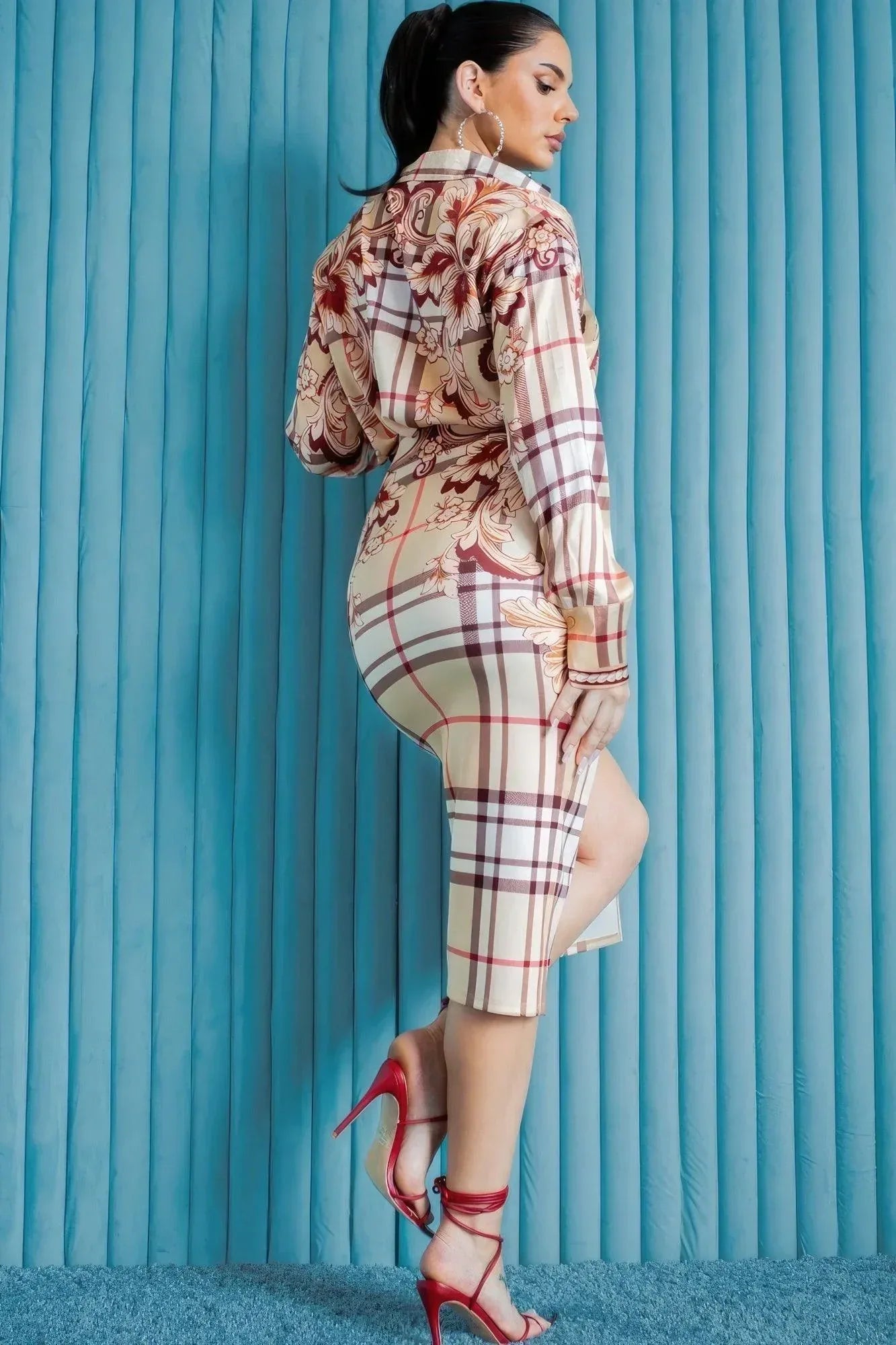 Satin Blouse With Skirt Set | Mixtshop LLC