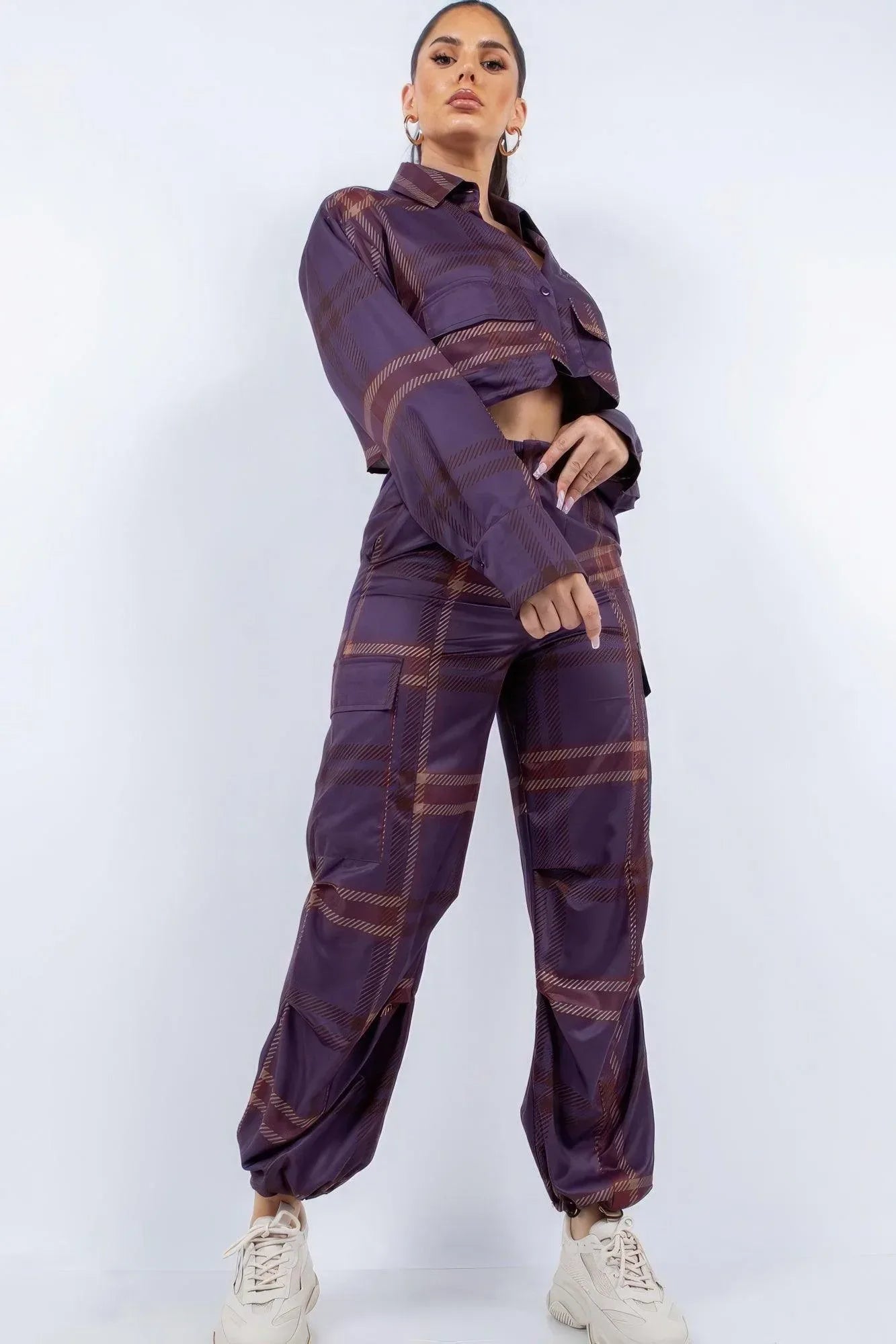 Cropped Shirt & Cargo Pants Set Secondary image