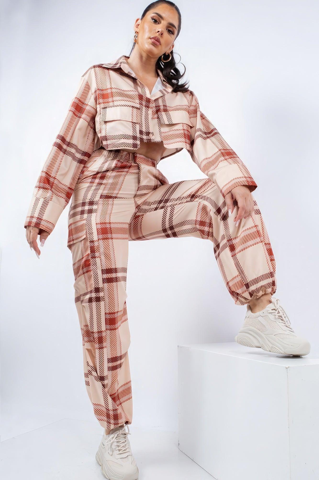 Cropped Shirt & Cargo Pants Set | Mixtshop LLC