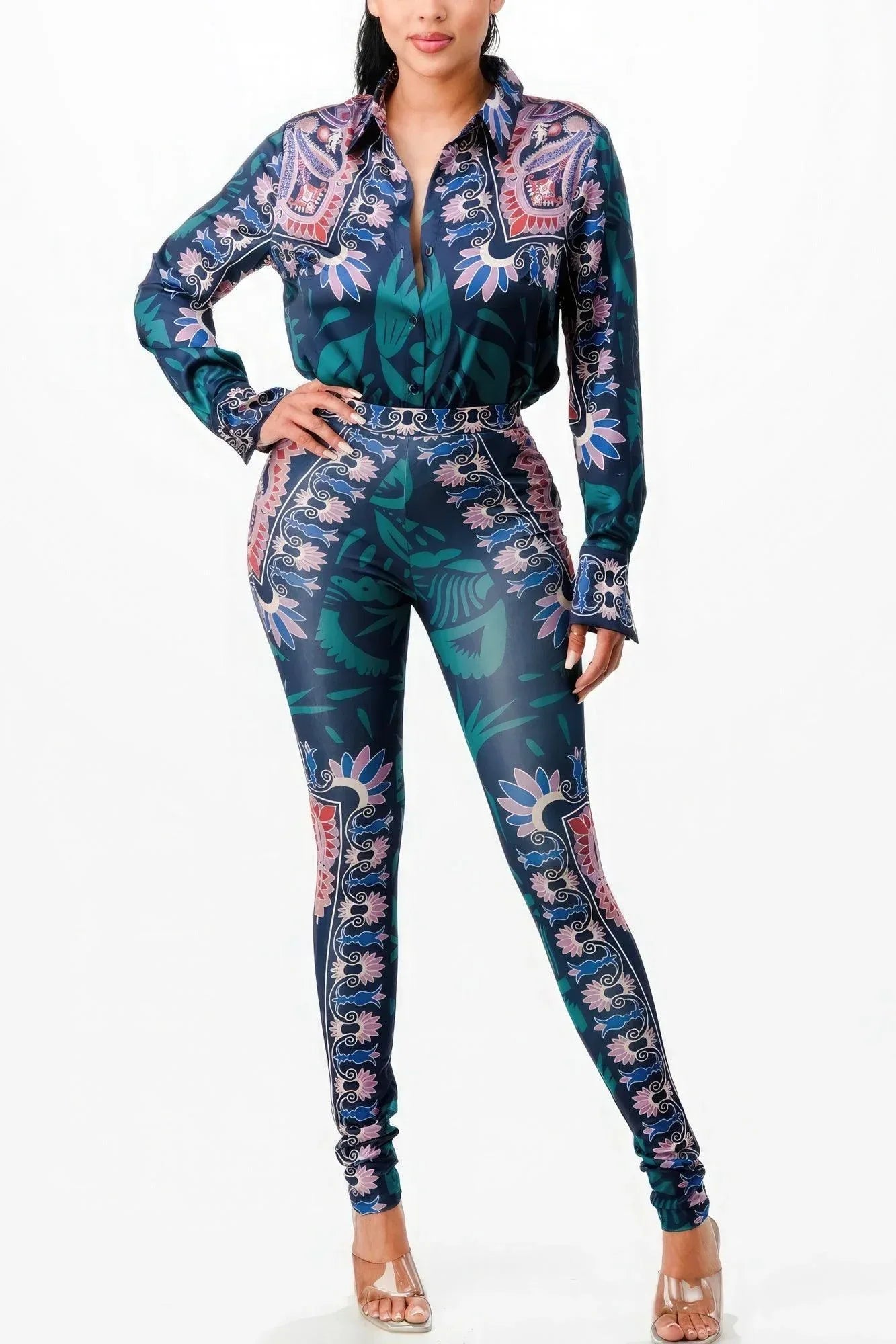 Shirt Blouse Top And Bottom Set Secondary image