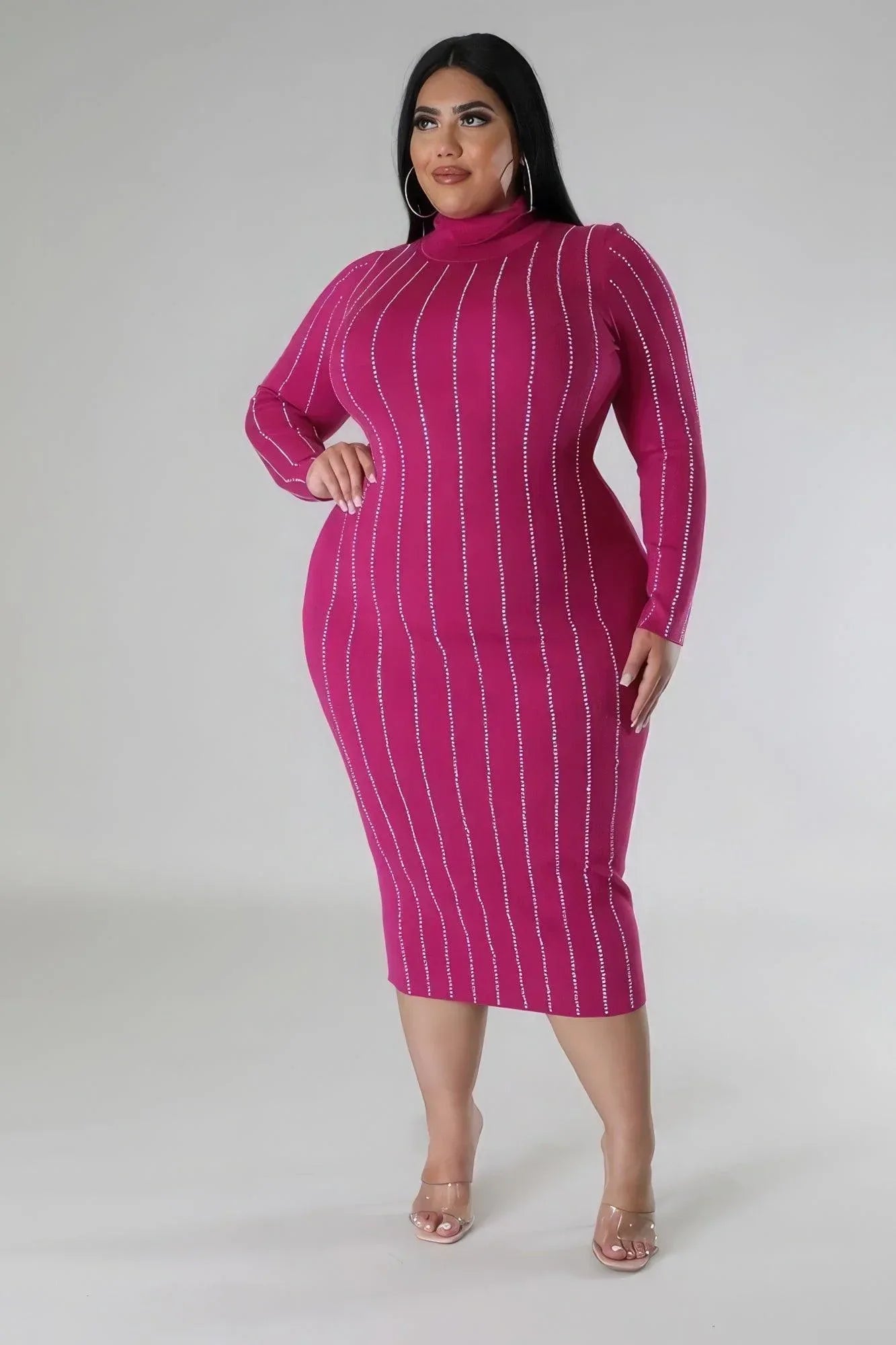 Turtle Neck Stretch Dress Secondary image
