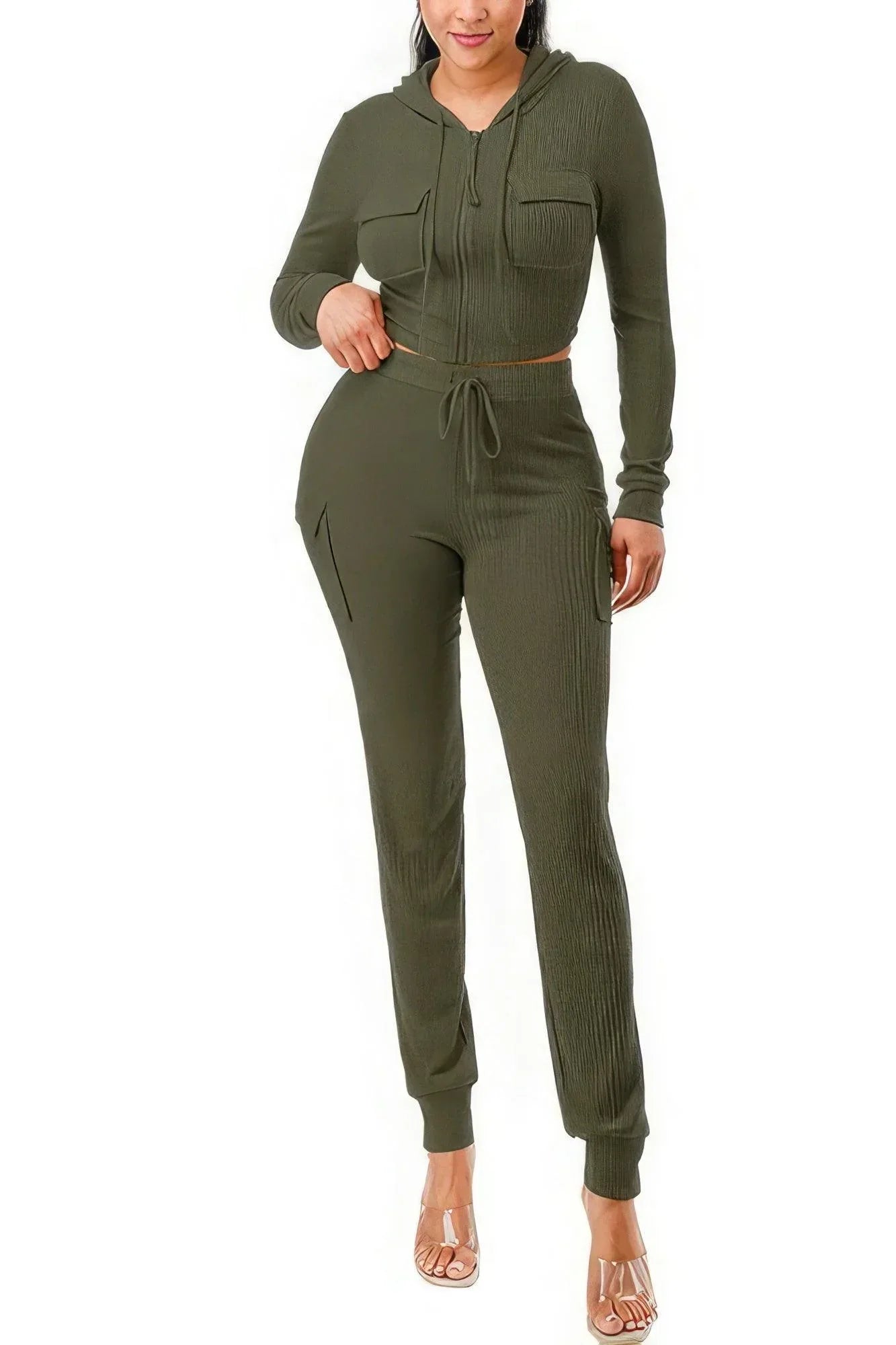 Rib Cargo Hoodie Set | Mixtshop LLC Main image